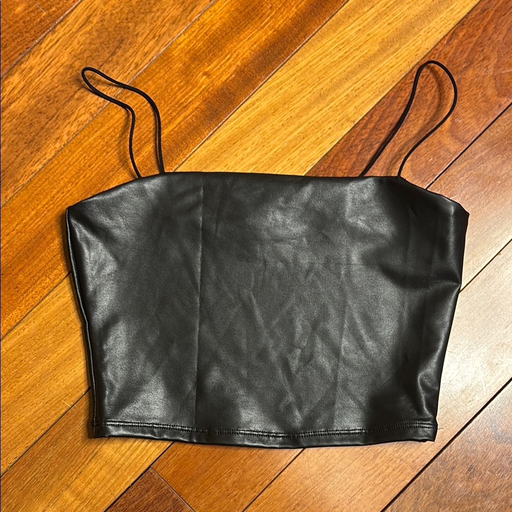 Garage Black Fitted Crop Camisole